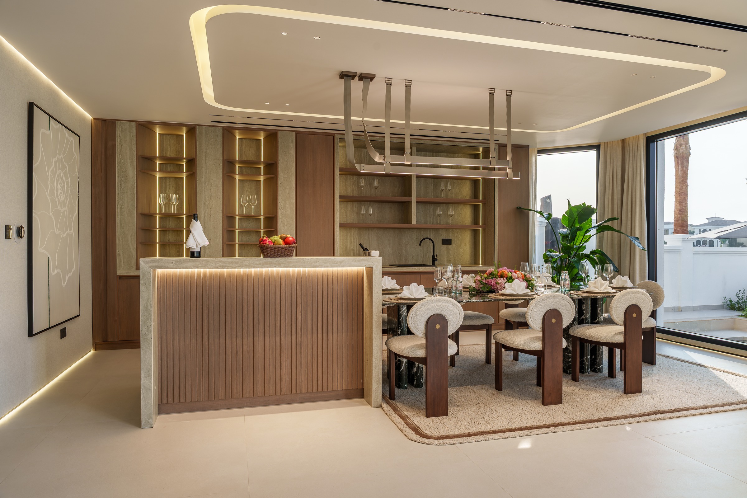 Bespoke joinery in a Palm Jumeirah villa by Elevate Fit-Out